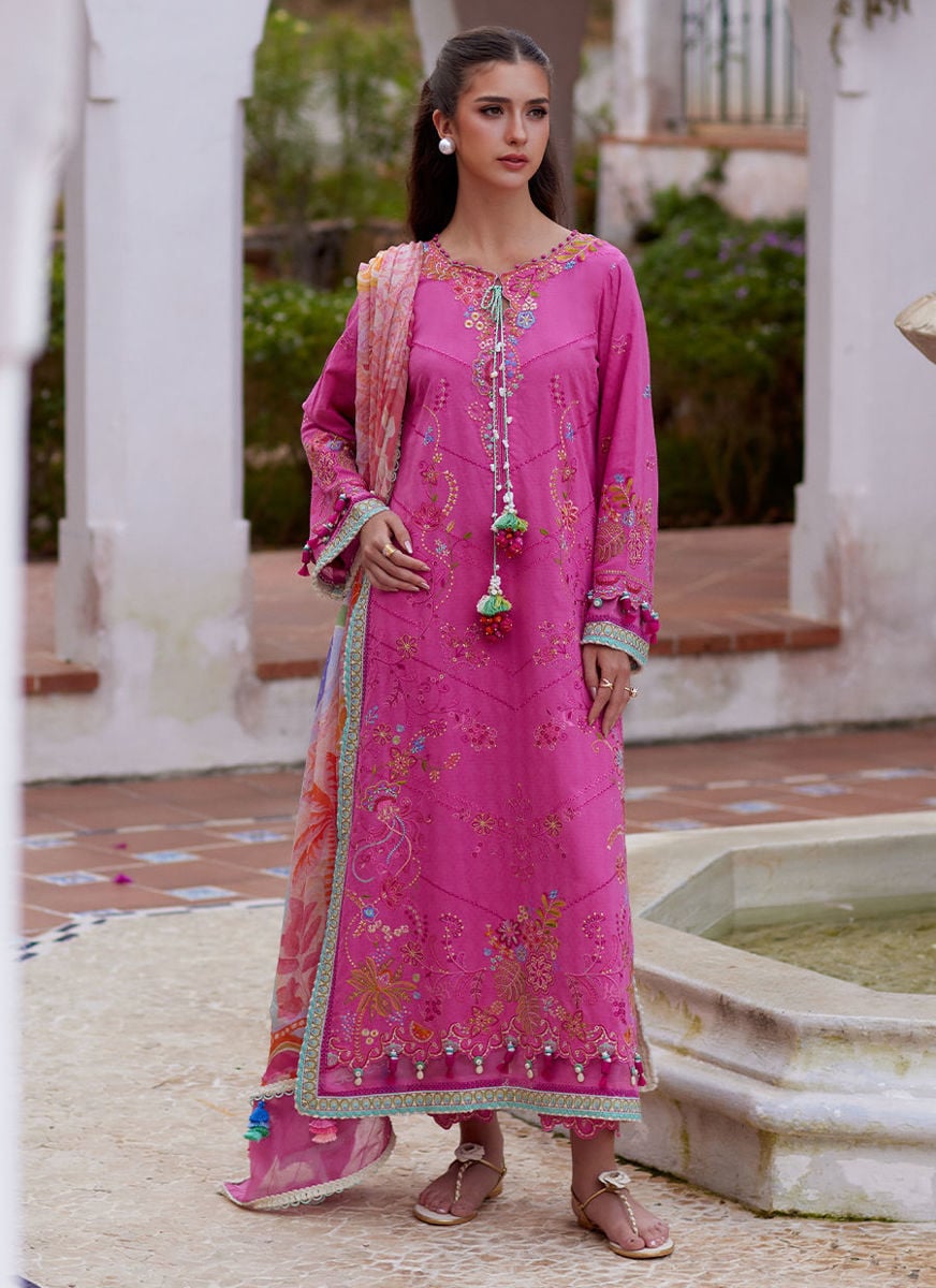 Luxury Lawn By FARAH TALIB AZIZ lawn Pakistani suit detail view M&M Couture USA