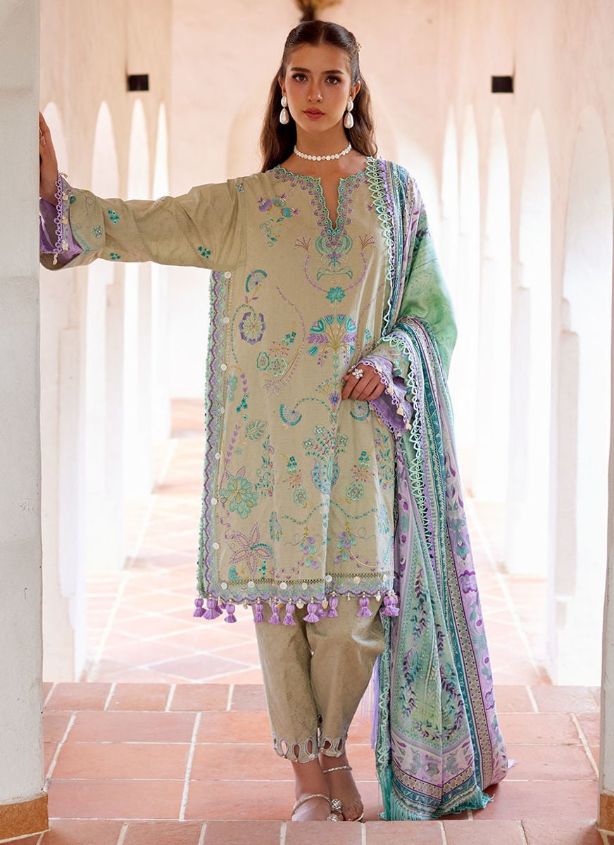 Luxury Lawn By FARAH TALIB AZIZ lawn Pakistani suit front view M&M Couture USA