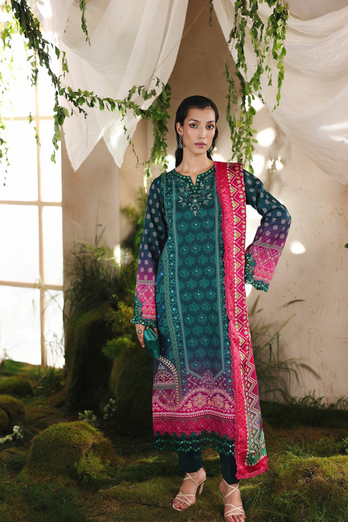 Silah Silk by Rajbari silk Pakistani suit front view M&M Couture USA