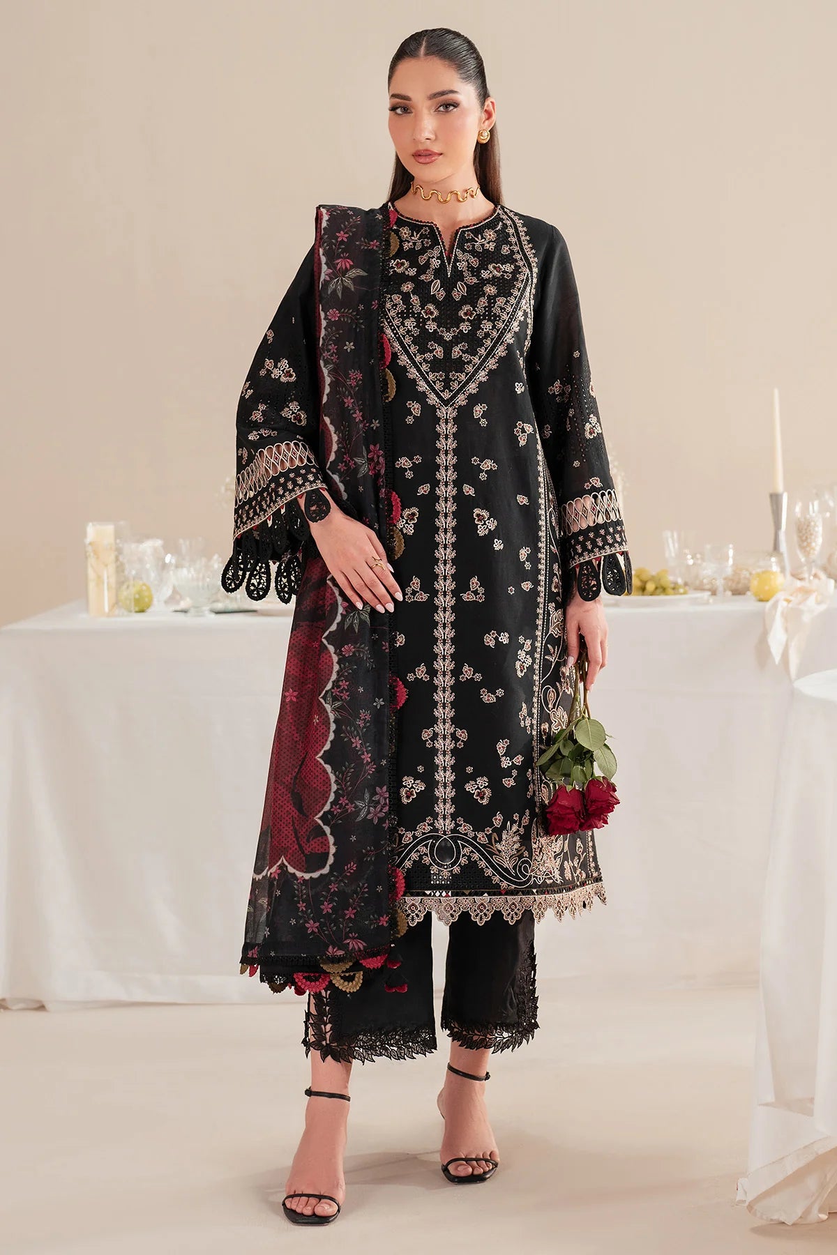 IRIS by Jazmin Luxury Lawn lawn Pakistani suit front view M&M Couture USA