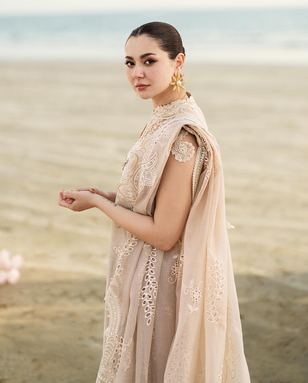 Luxury Lawn By Qalamkar lawn Pakistani suit detail view M&M Couture USA