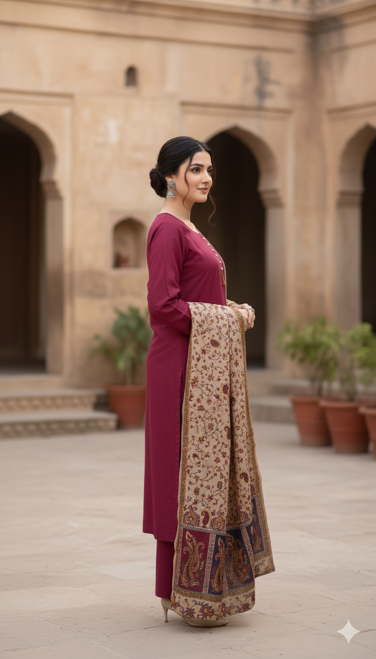 Marina with Marina Shawl By M&M Couture Pakistani suit detail view M&M Couture USA