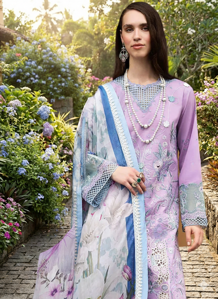 Manaram by Mushq Embroidered Lawn Suit lawn Pakistani suit dupatta view M&M Couture USA