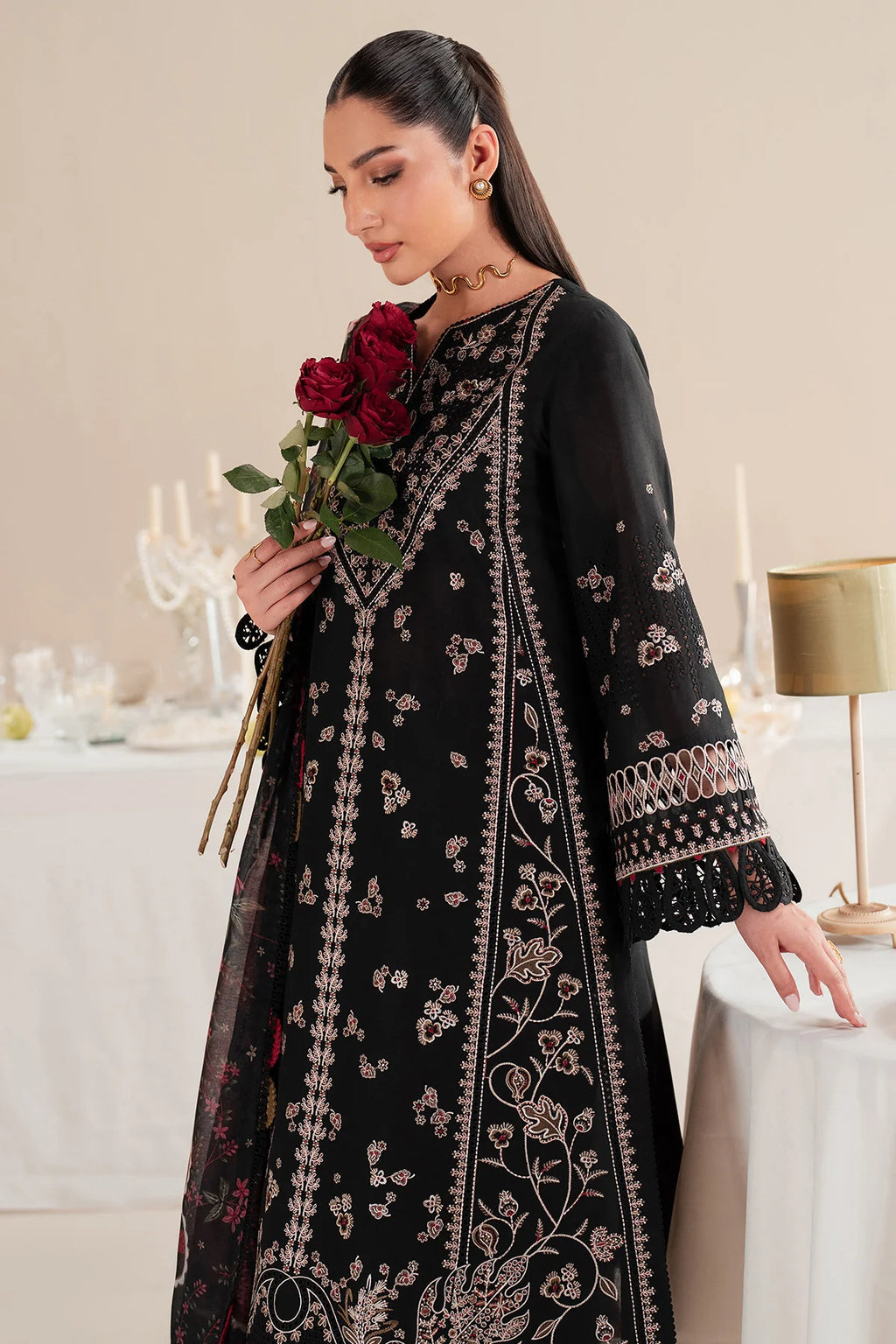 IRIS by Jazmin Luxury Lawn lawn Pakistani suit dupatta view M&M Couture USA