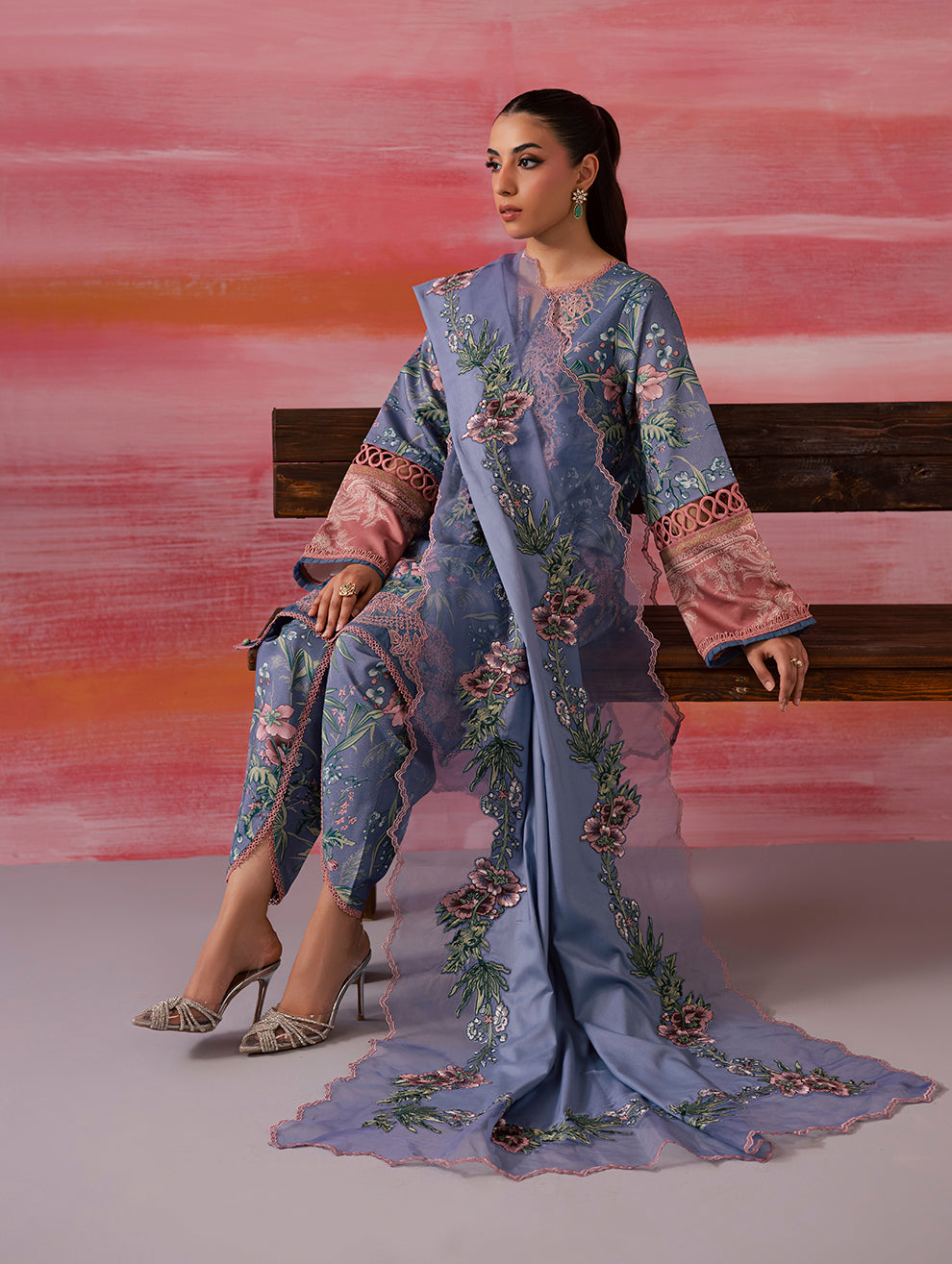 Flora Linen Shawl  By Jade | 101