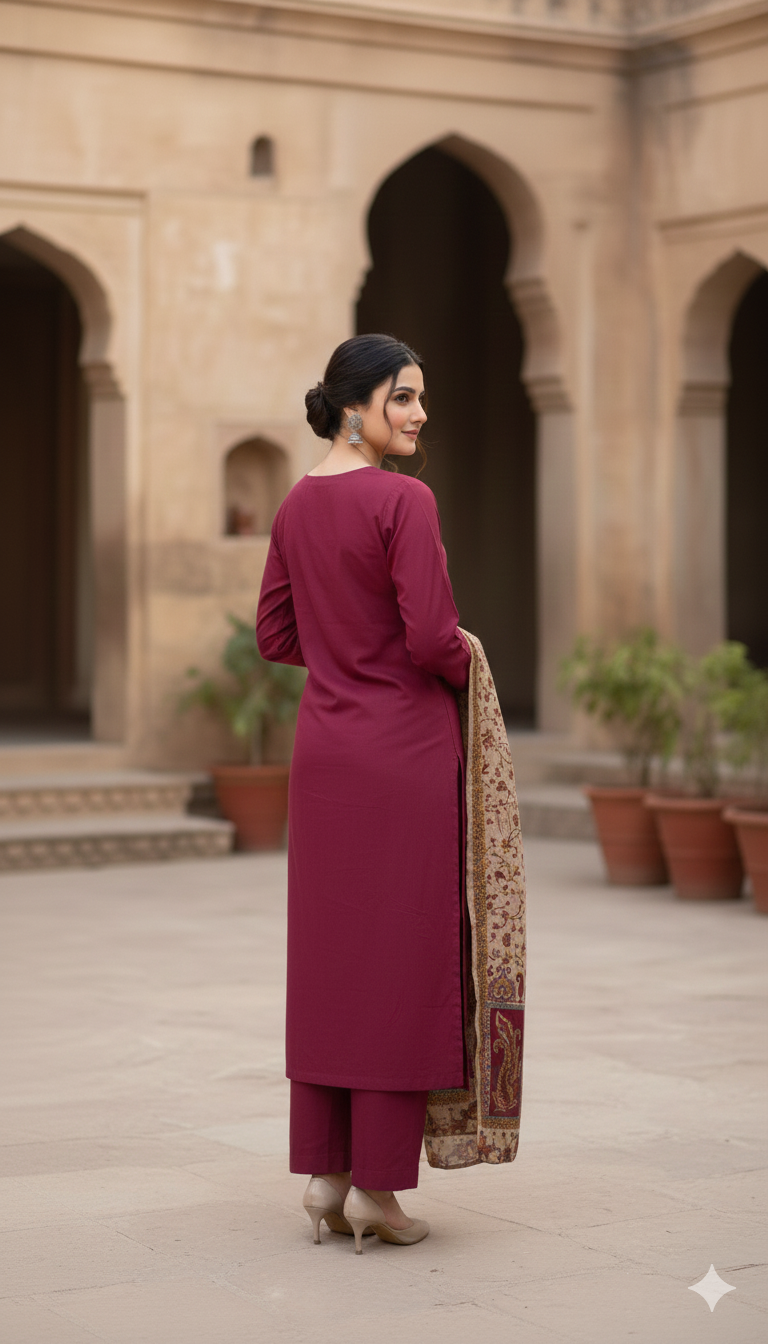 Marina with Marina Shawl By M&M Couture Pakistani suit dupatta view M&M Couture USA