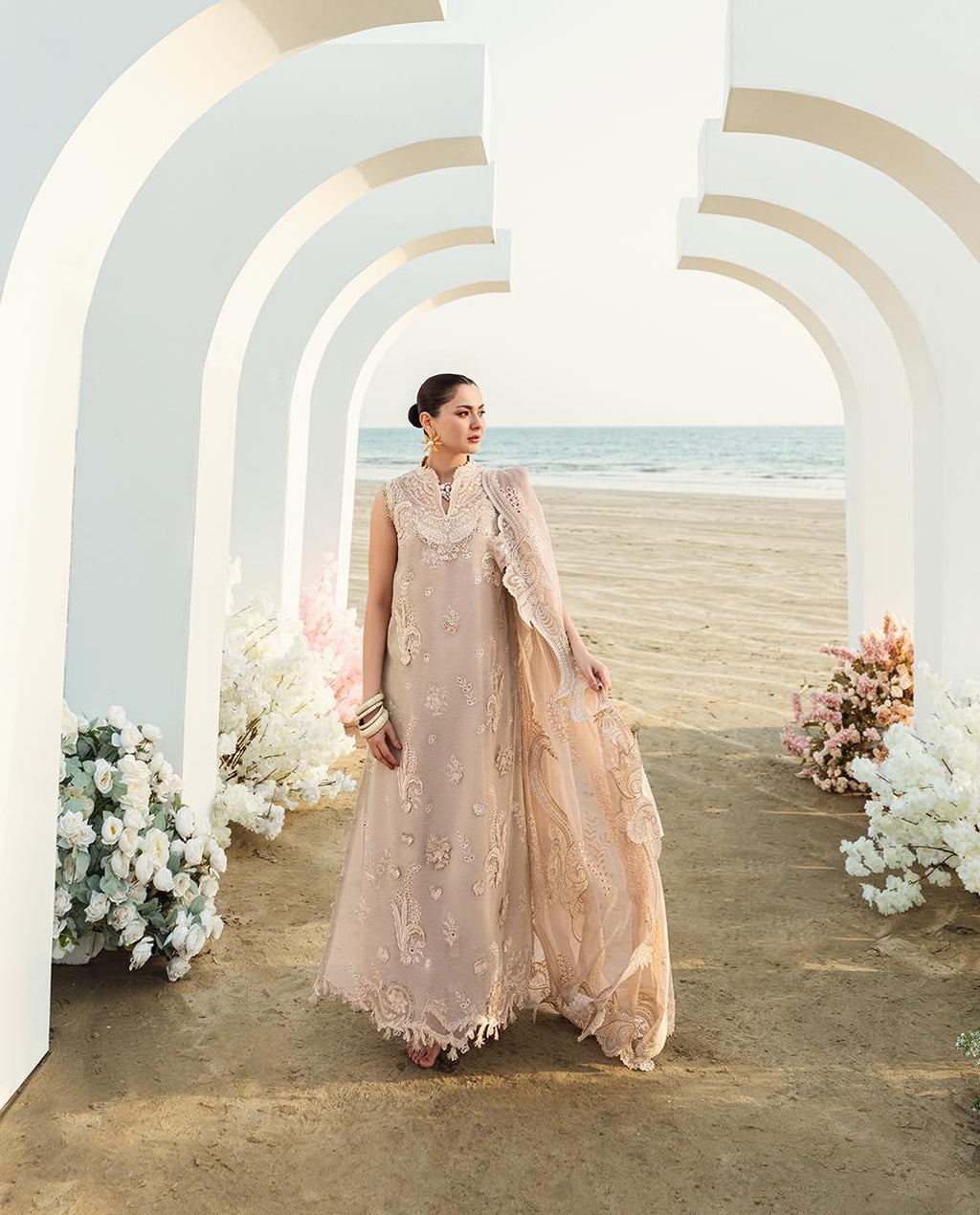 Luxury Lawn By Qalamkar lawn Pakistani suit dupatta view M&M Couture USA