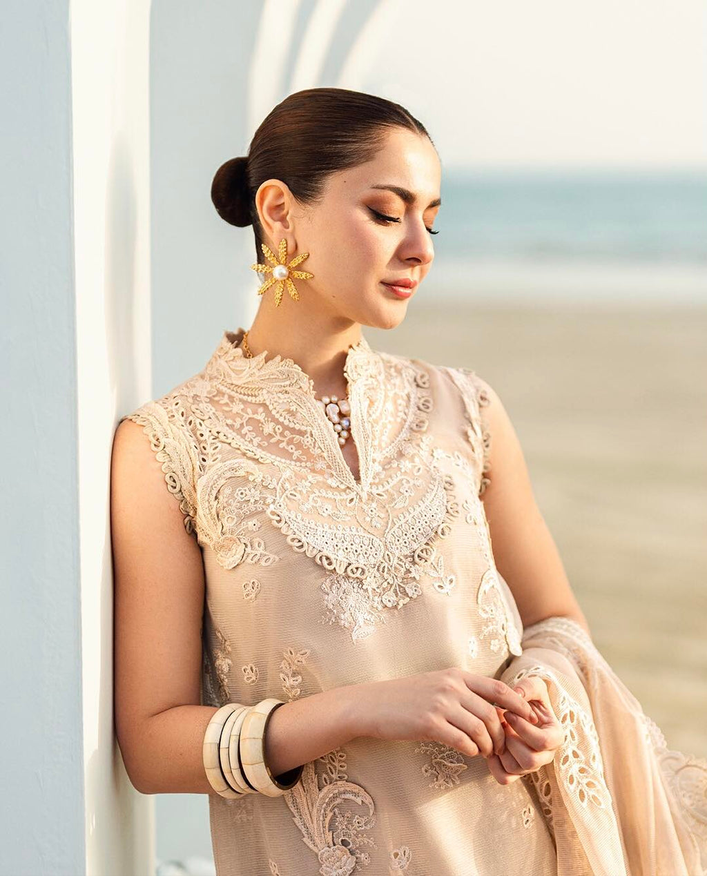 Luxury Lawn By Qalamkar lawn Pakistani suit view 4 M&M Couture USA