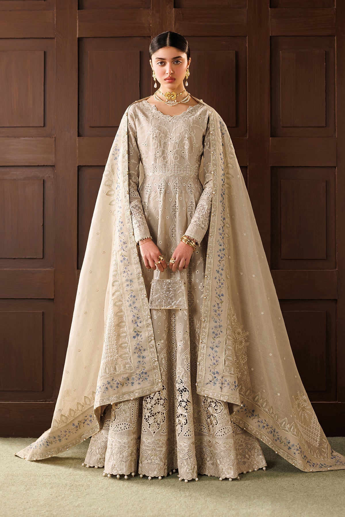 EID LAWN 26 By Baroque lawn Pakistani suit front view M&M Couture USA