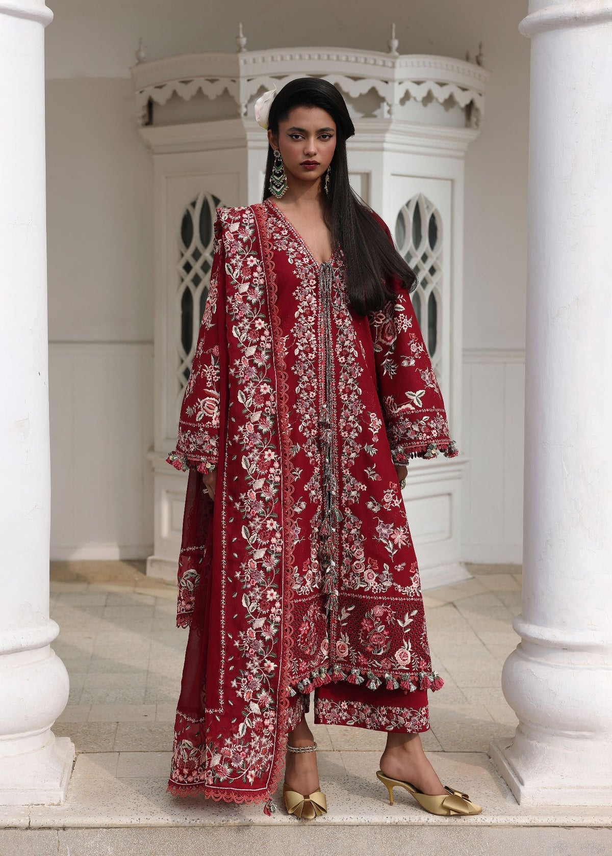 Kastanaa | Luxury lawn Hussain Rehar lawn Pakistani suit front view M&M Couture USA