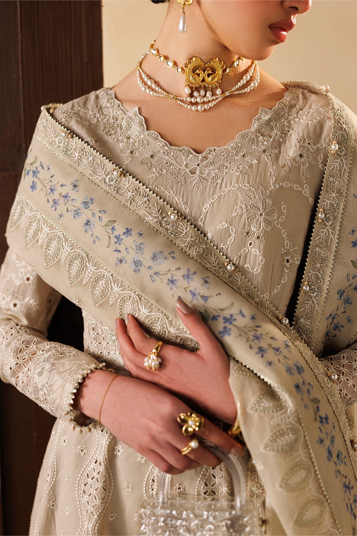 EID LAWN 26 By Baroque lawn Pakistani suit dupatta view M&M Couture USA