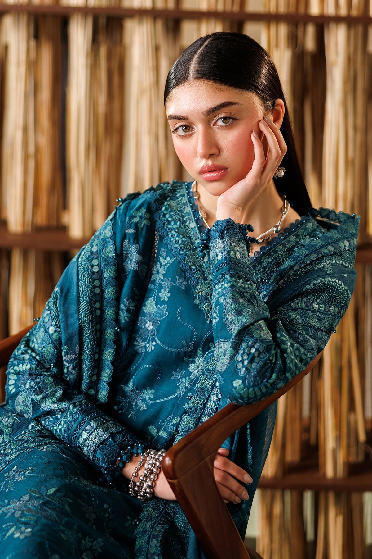 EID LAWN 26 By Baroque lawn Pakistani suit detail view M&M Couture USA