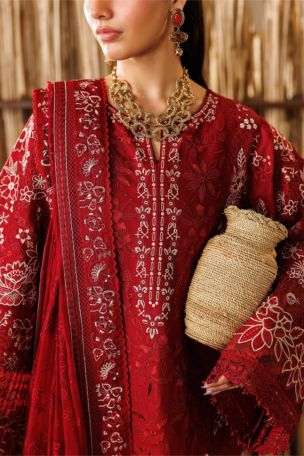 EID LAWN 26 By Baroque lawn Pakistani suit dupatta view M&M Couture USA