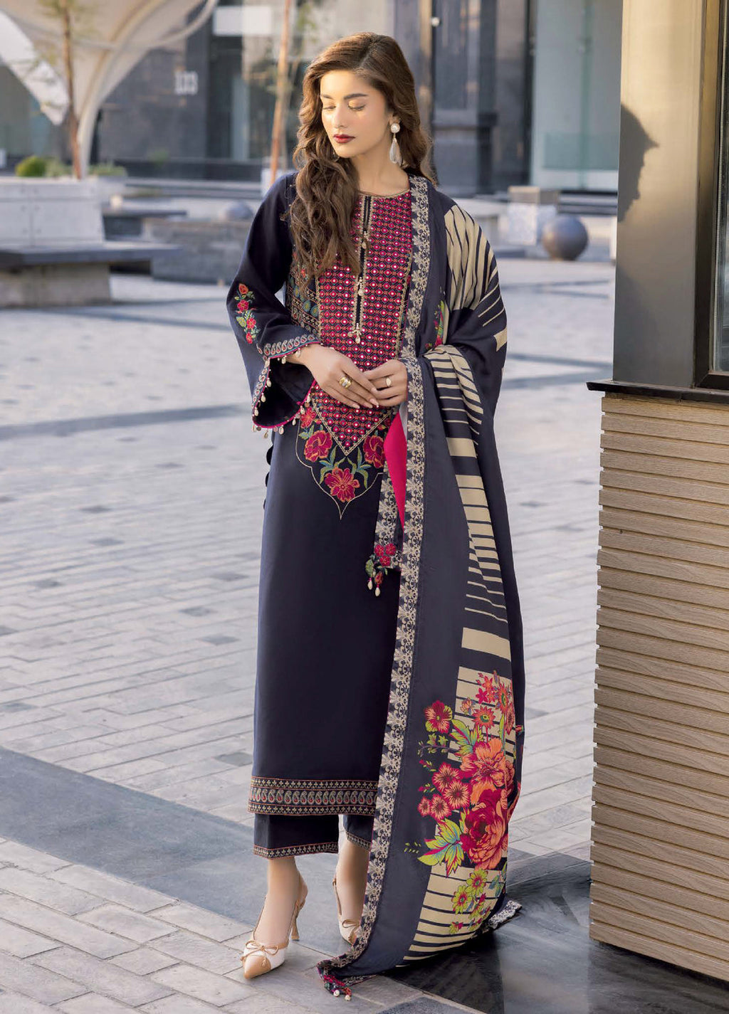 Poshima by Charizma Pakistani suit front view M&M Couture USA