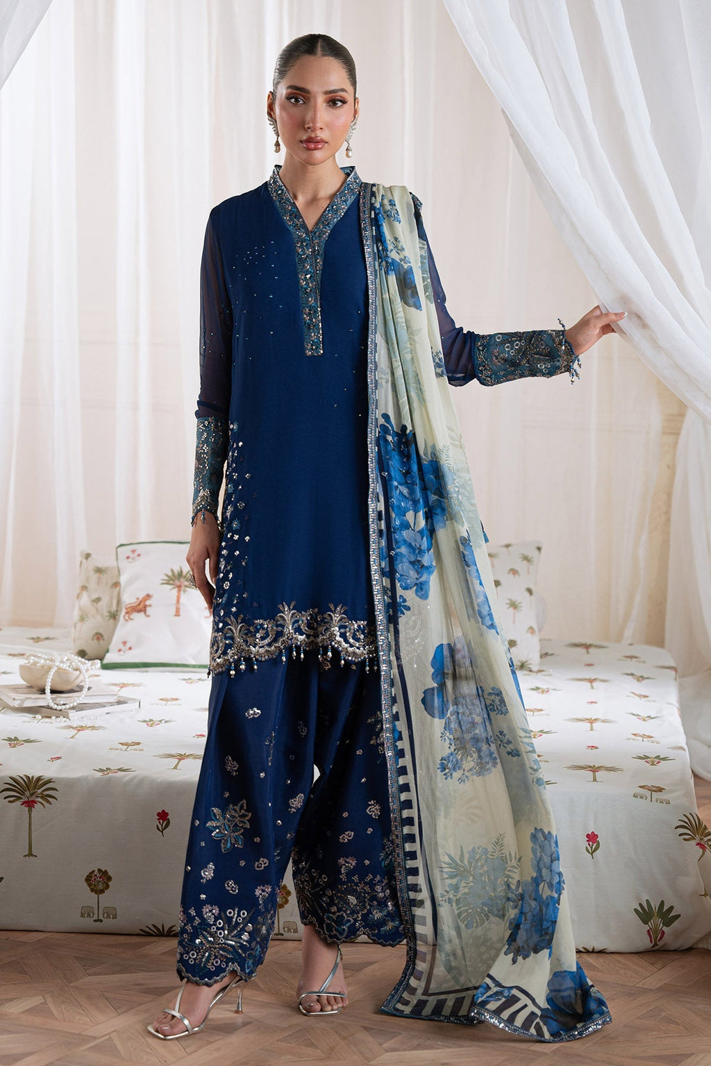 Nureh Amaya Formals | Embroidered Chiffon Dress 101