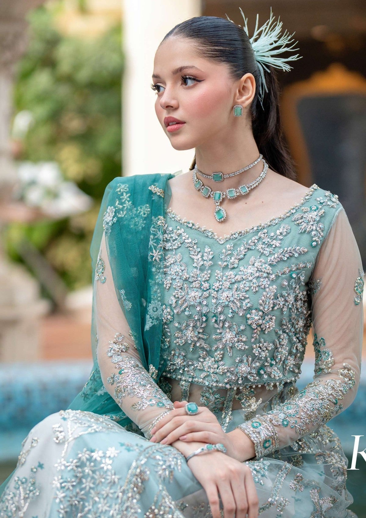 Mann Mein Tu - Wedding  Collection By Mushq Pakistani suit dupatta view M&M Couture USA
