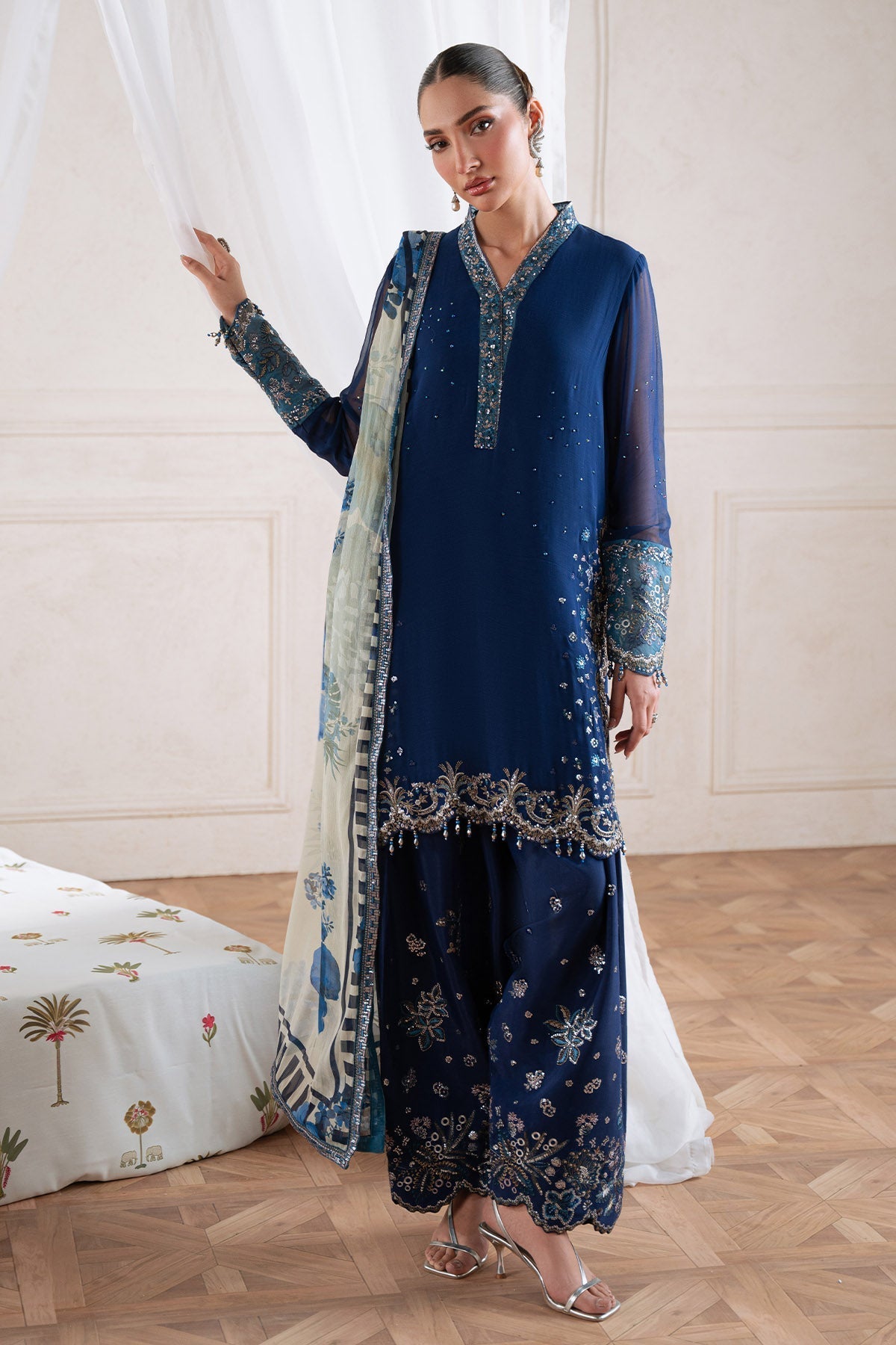 Nureh Amaya Formals | Embroidered Chiffon Dress 101