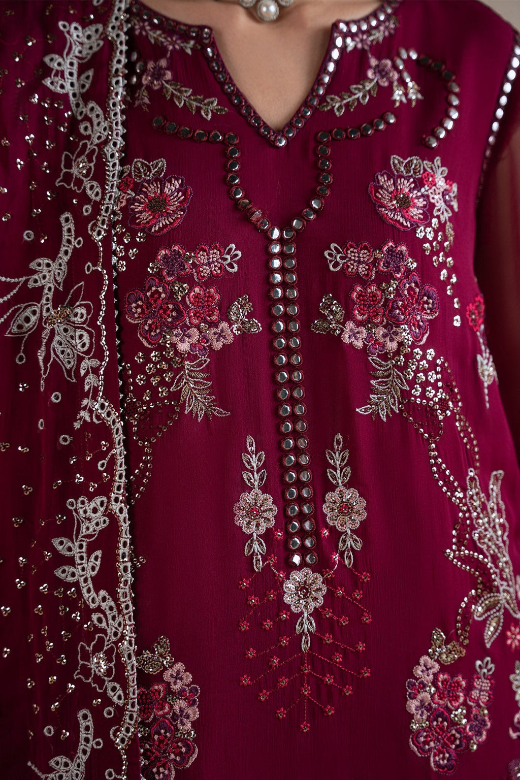 Nureh Amaya Formals | Embroidered Chiffon Dress 102