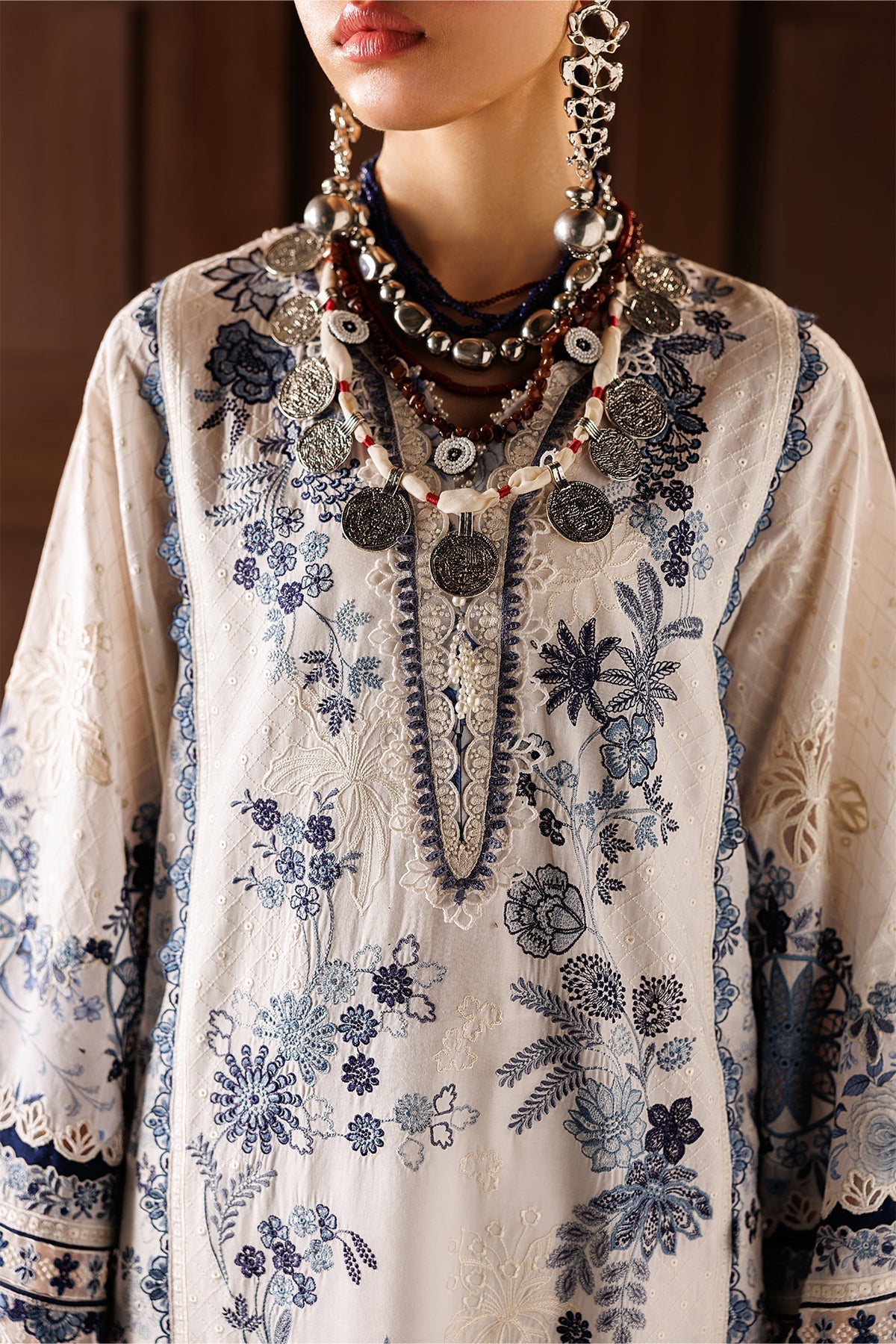 EID LAWN 26 By Baroque lawn Pakistani suit detail view M&M Couture USA