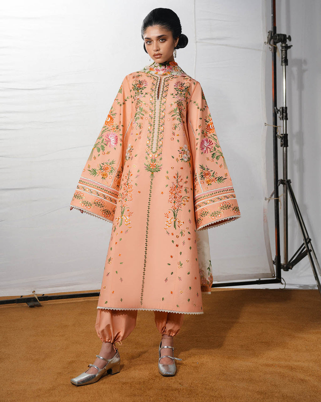 Zerah | Jugnu By Hussain Rehar Pakistani suit front view M&M Couture USA