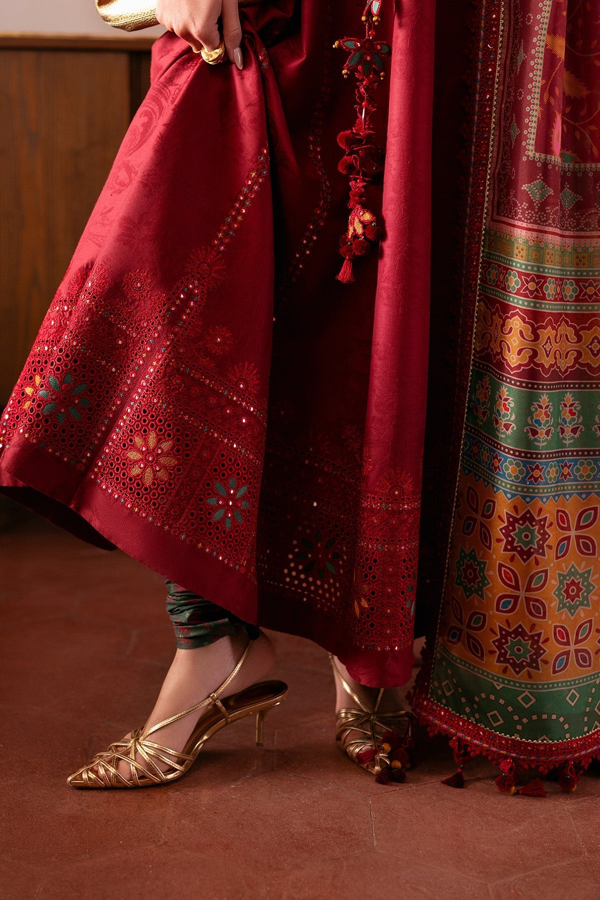 Embroidered Luxury Lawn By Jazmin lawn Pakistani suit detail view M&M Couture USA