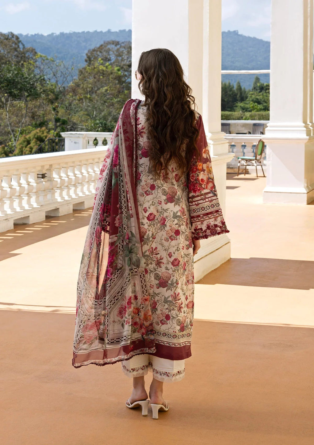 Ruby Lady - Digital printed lawn By Elaf lawn Pakistani suit detail view M&M Couture USA