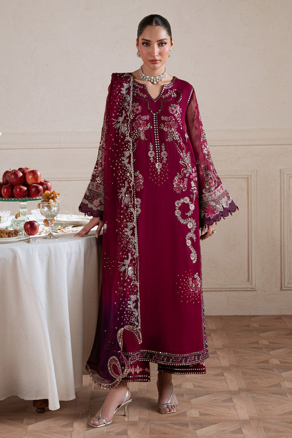 Nureh Amaya Formals | Embroidered Chiffon Dress 102