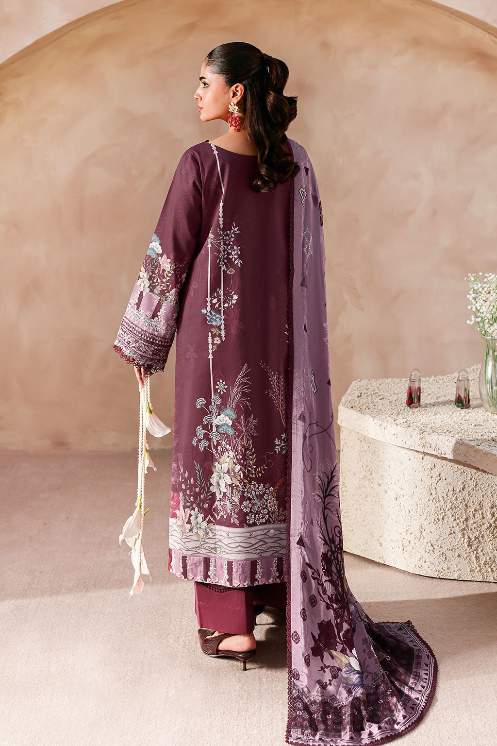 Mashaal Luxury Lawn by Ramsha lawn Pakistani suit detail view M&M Couture USA
