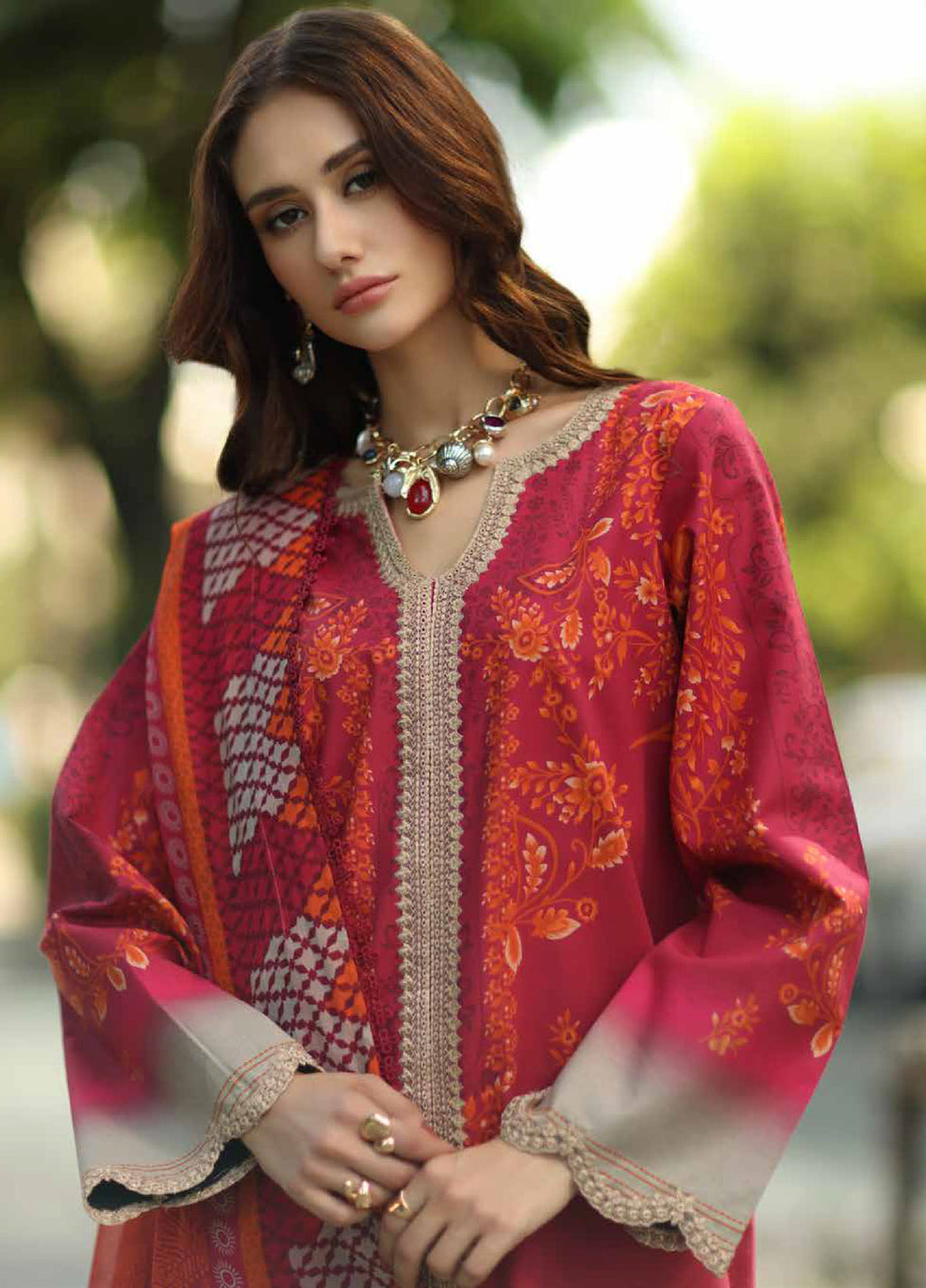 Aghaz e Nou By Charizma Pakistani suit detail view M&M Couture USA