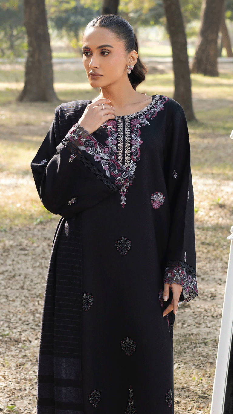 Winter Sunshine By Sanam Saeed Pakistani suit front view M&M Couture USA