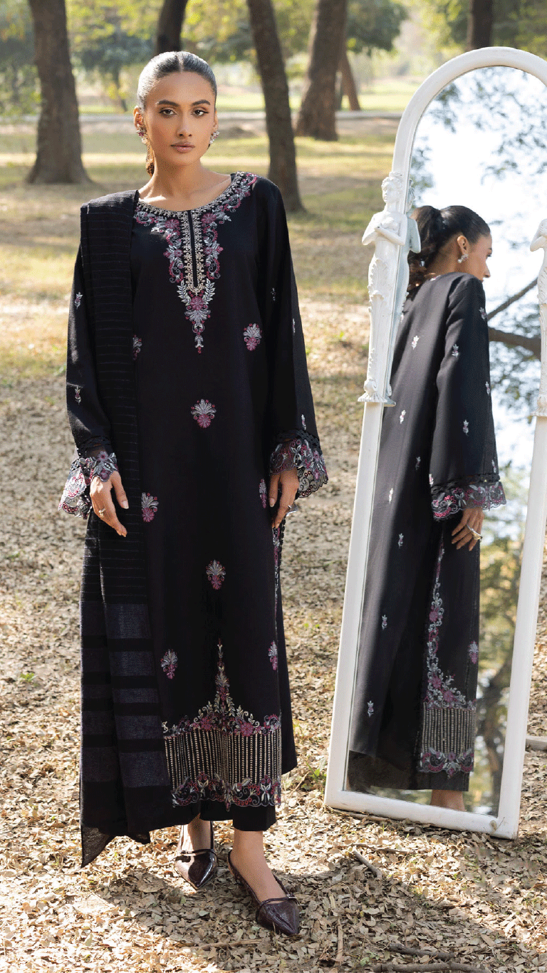 Winter Sunshine By Sanam Saeed Pakistani suit detail view M&M Couture USA