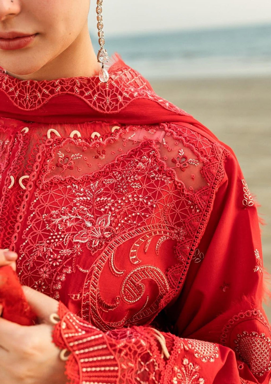 Luxury Lawn By Qalamkar lawn Pakistani suit dupatta view M&M Couture USA