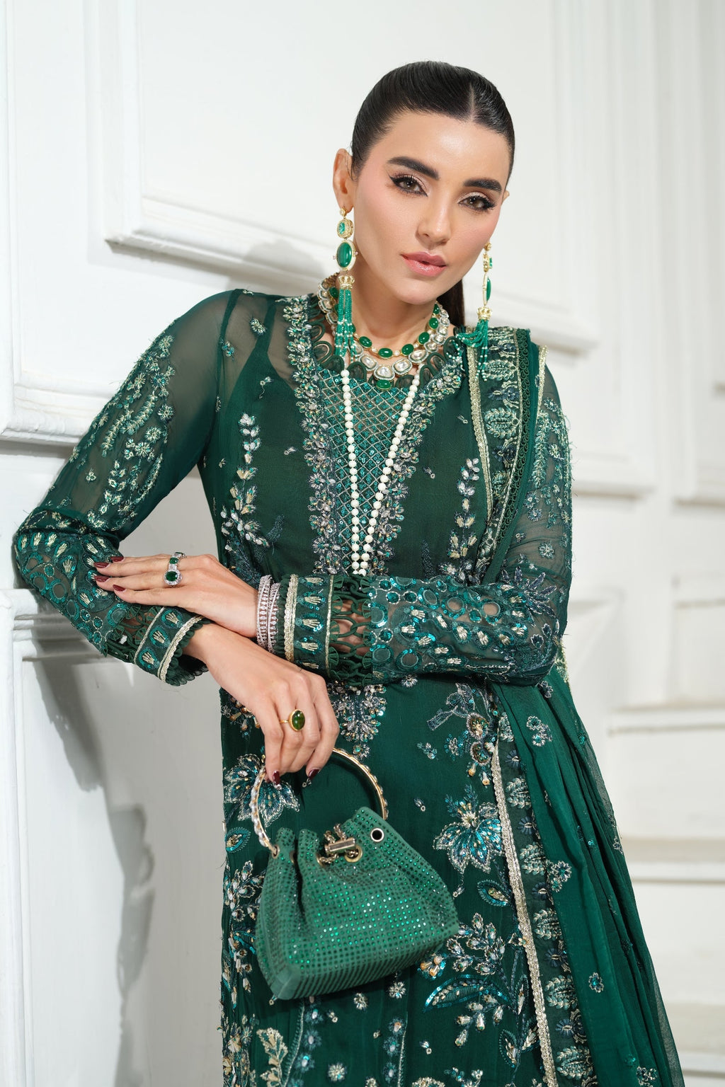 Juhi | Meer By Maryum Hussain Pakistani suit dupatta view M&M Couture USA