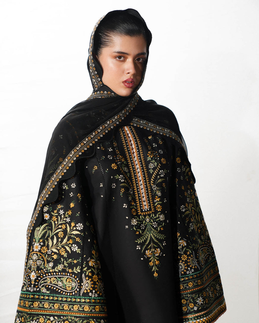 Rani | Jugnu By Hussain Rehar Pakistani suit detail view M&M Couture USA