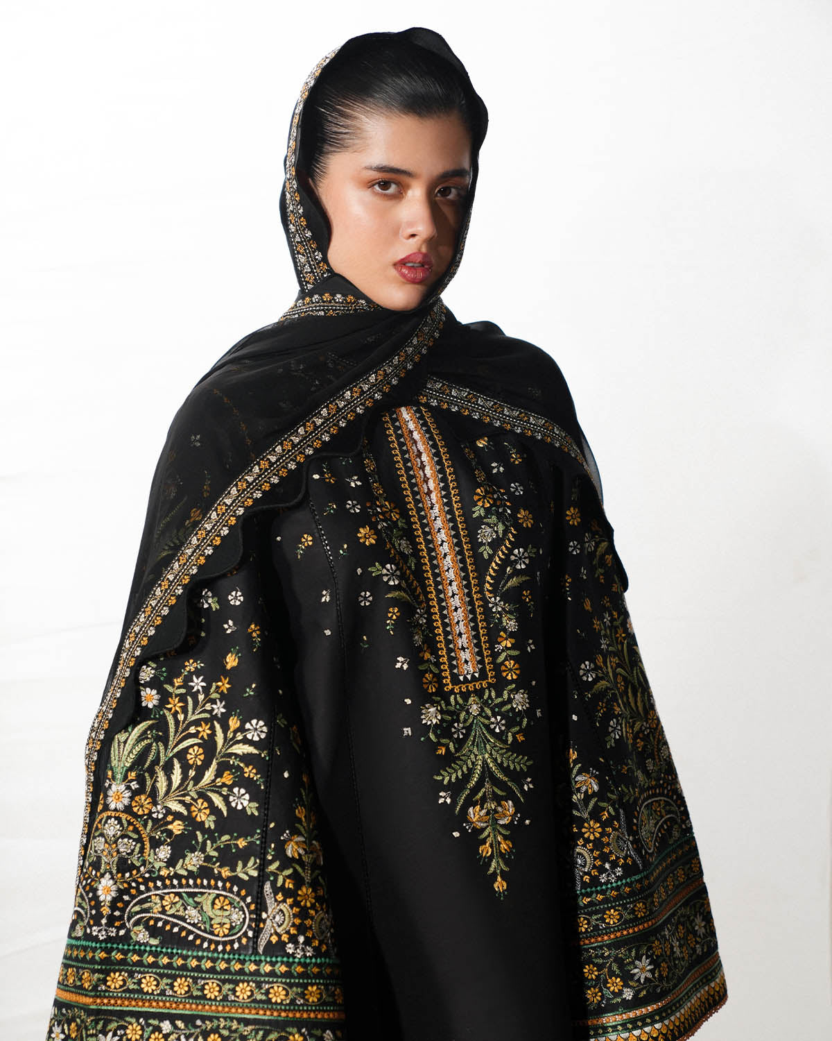 Rani | Jugnu By Hussain Rehar Pakistani suit detail view M&M Couture USA