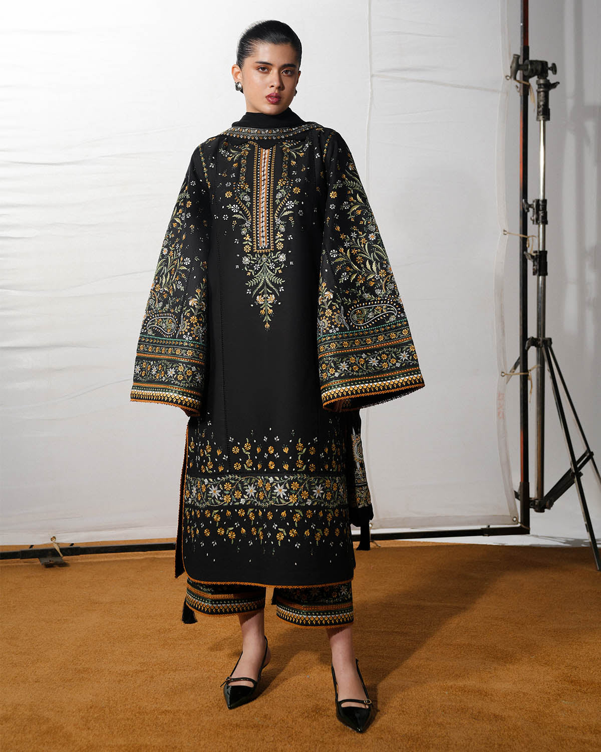 Rani | Jugnu By Hussain Rehar Pakistani suit front view M&M Couture USA