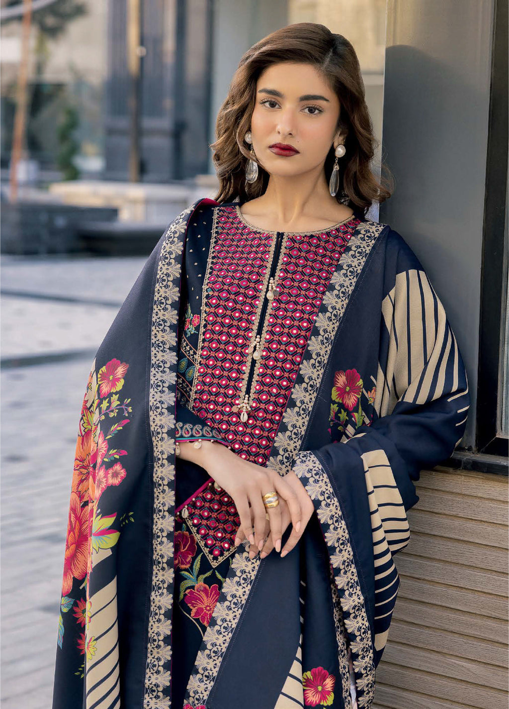 Poshima by Charizma Pakistani suit dupatta view M&M Couture USA