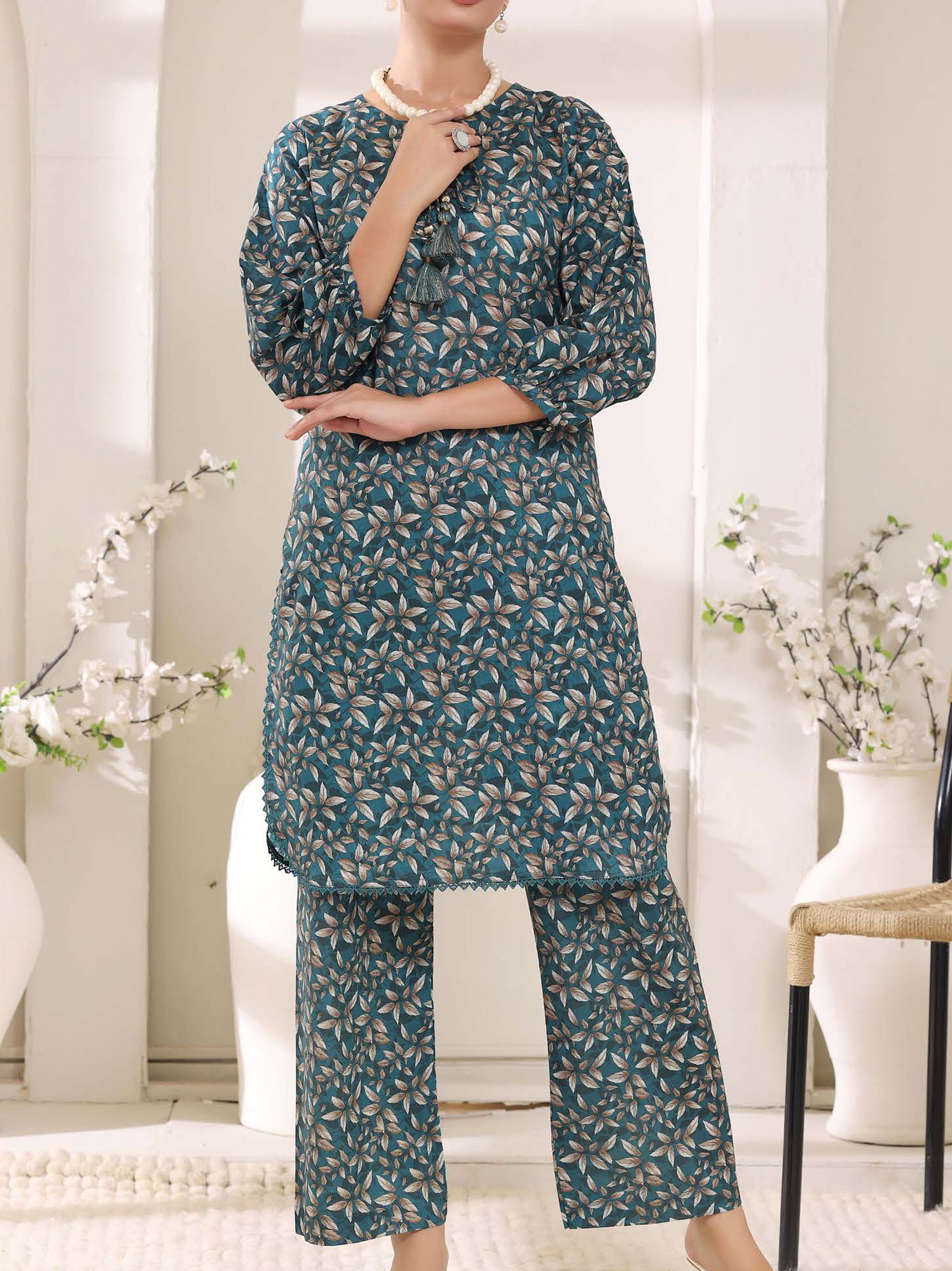 Cambric Co-Ord Set By Aizal -105