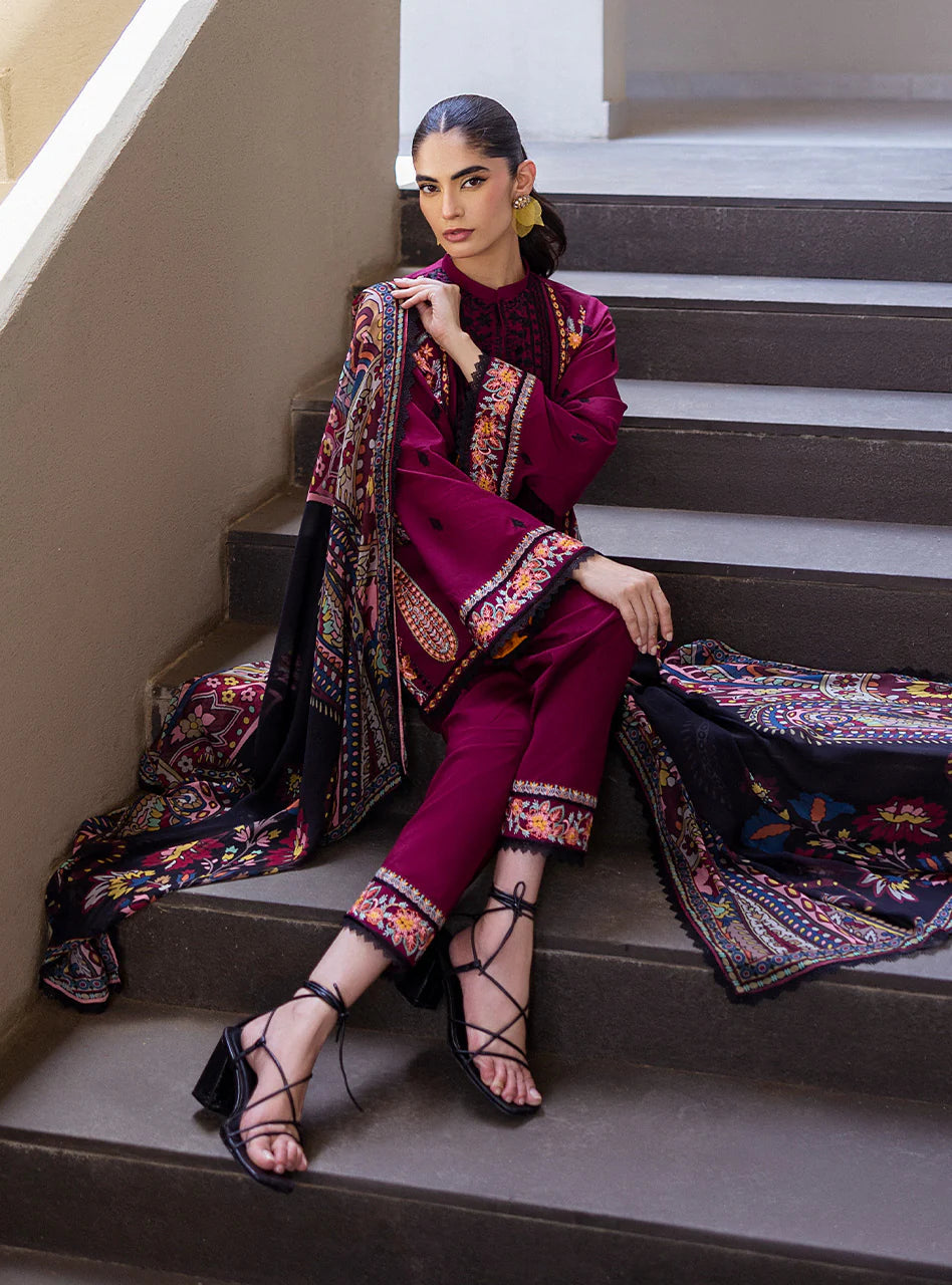 Zainab Chottani Tahra Lawn – Mahay lawn Pakistani suit dupatta view M&M Couture USA