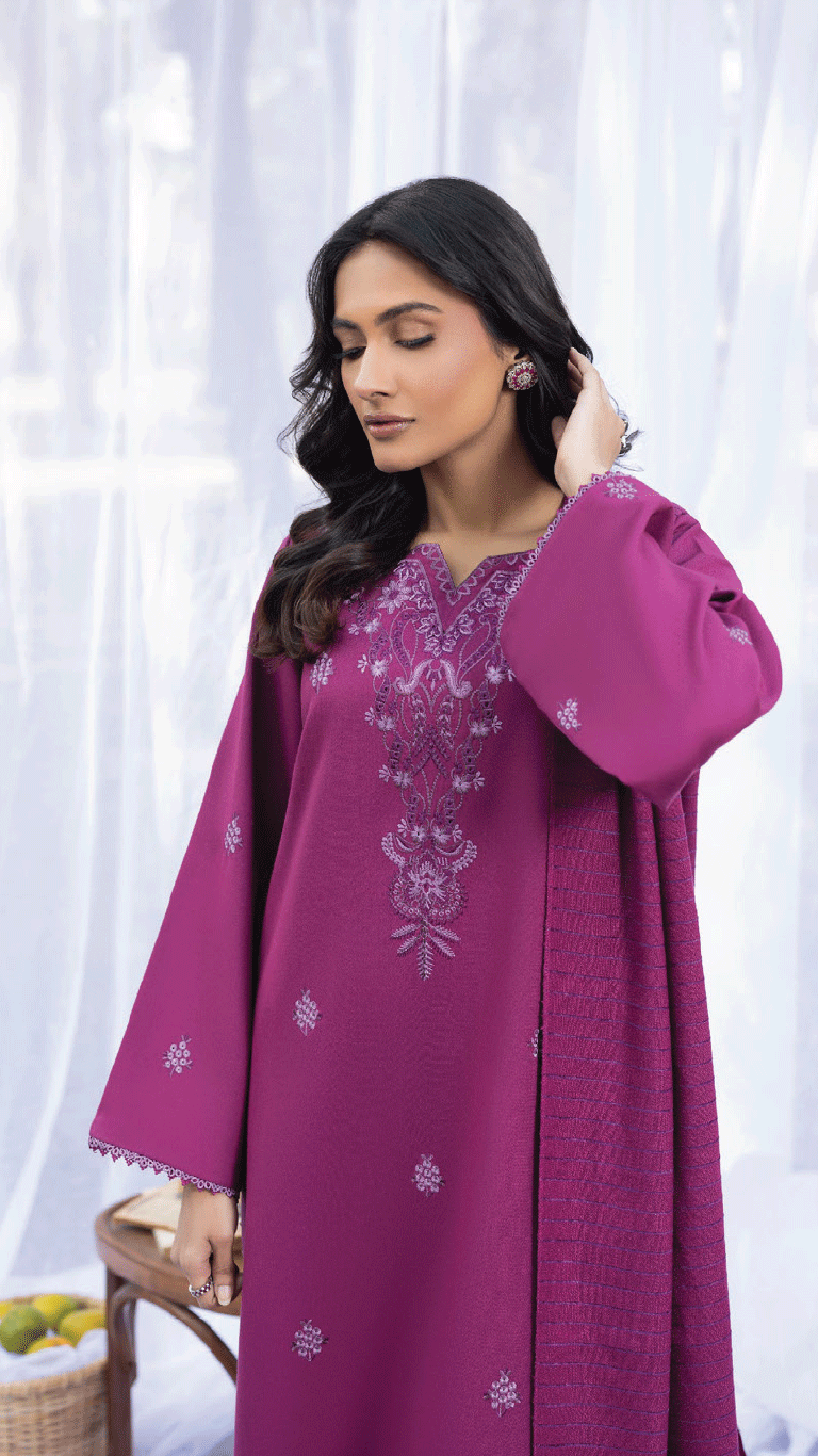 Winter Sunshine By Sanam Saeed Pakistani suit dupatta view M&M Couture USA