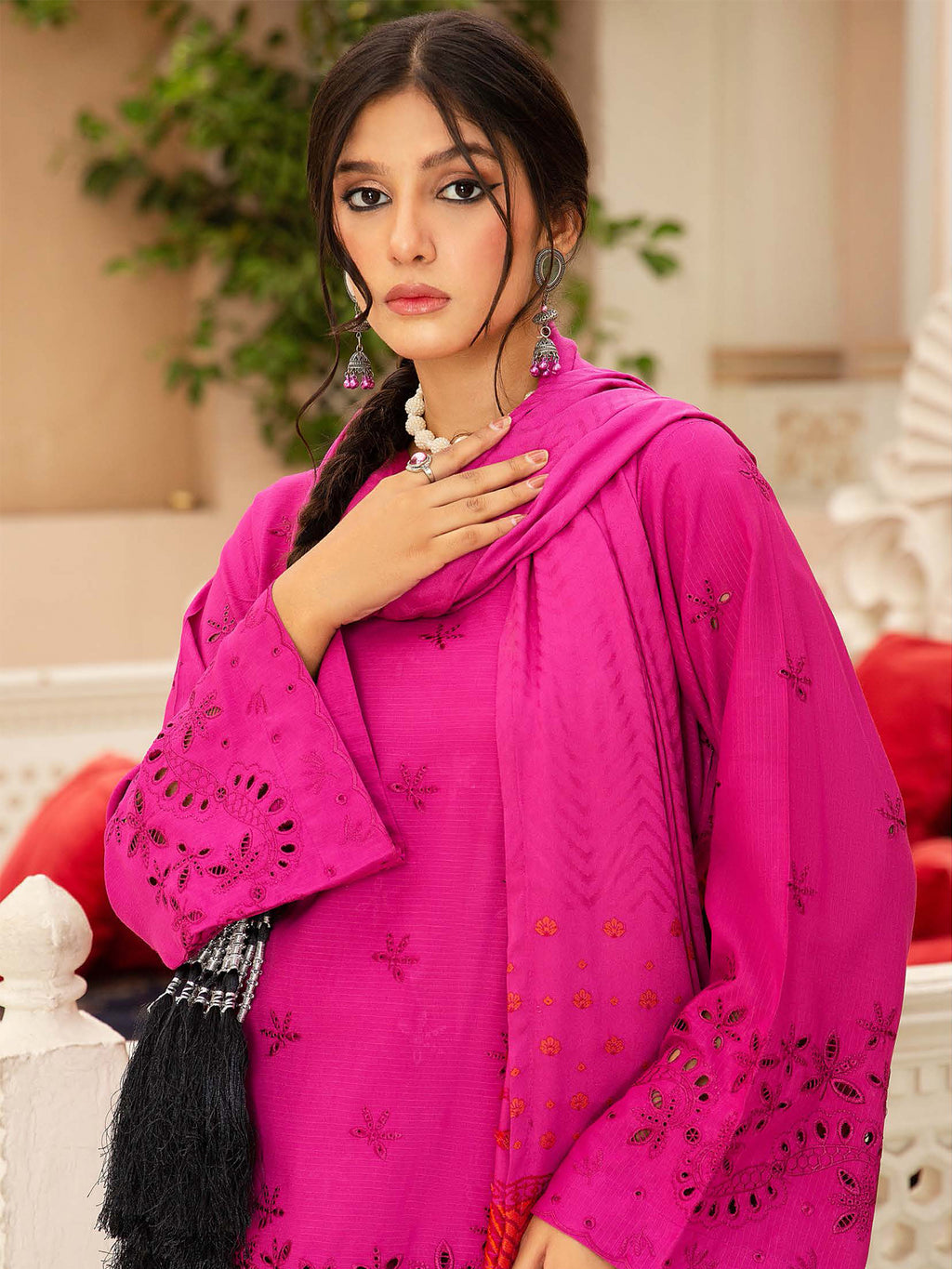 Swiss Wool "Husan-e-Jahan" by Khoobsurat Pakistani suit dupatta view M&M Couture USA