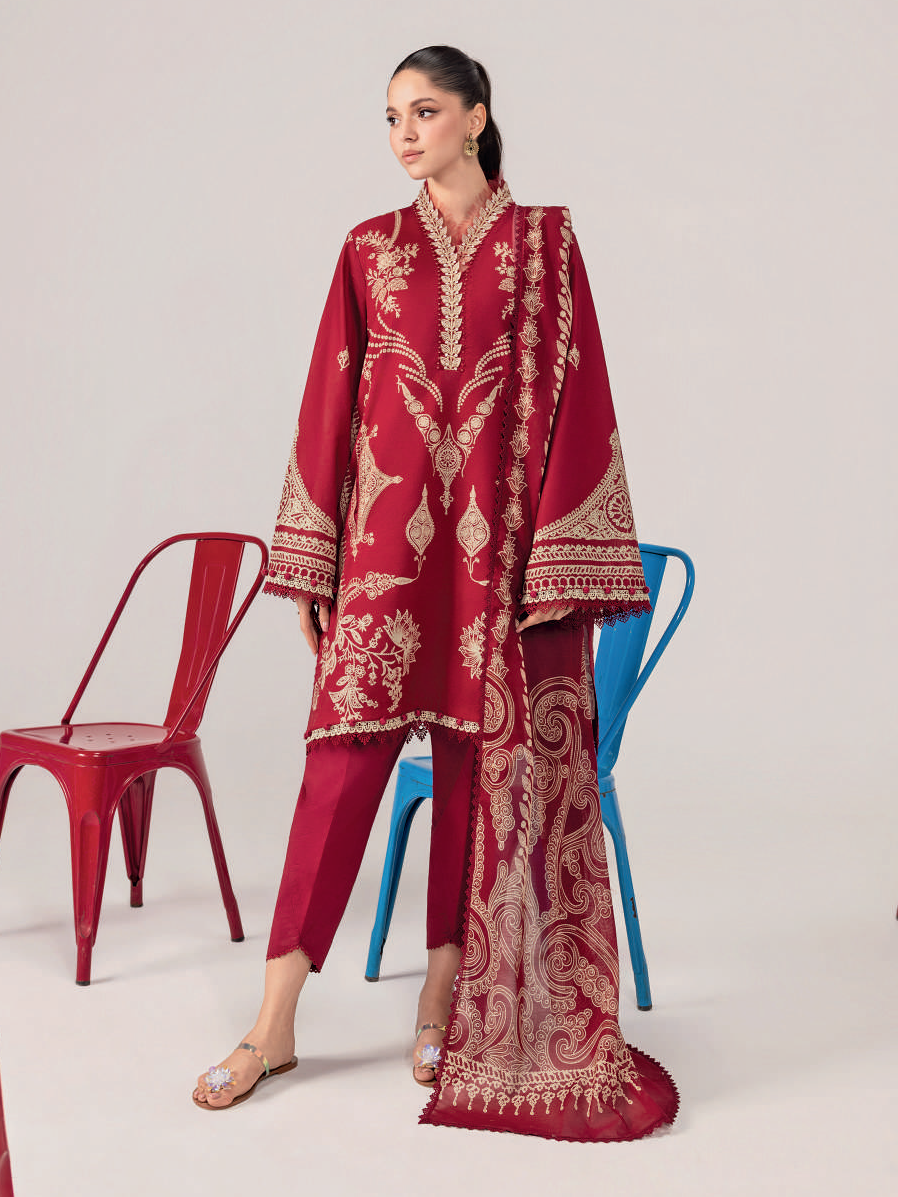 Maria B Basics Embroidered Lawn Suit –123