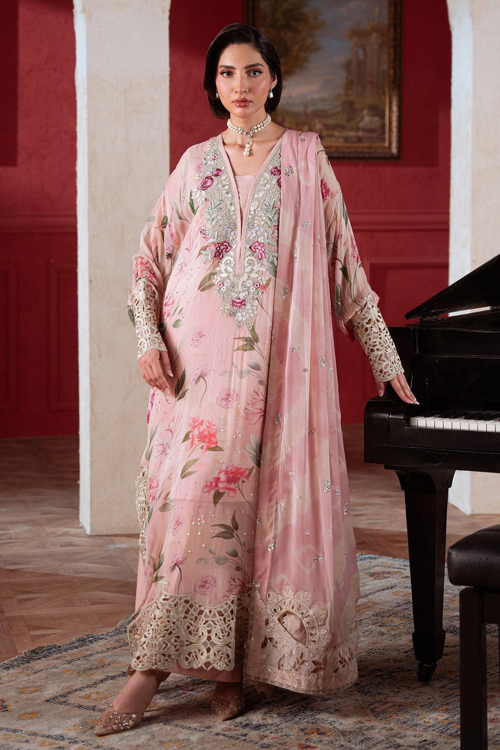 Nureh Amaya Formals | Embroidered Chiffon Dress 103
