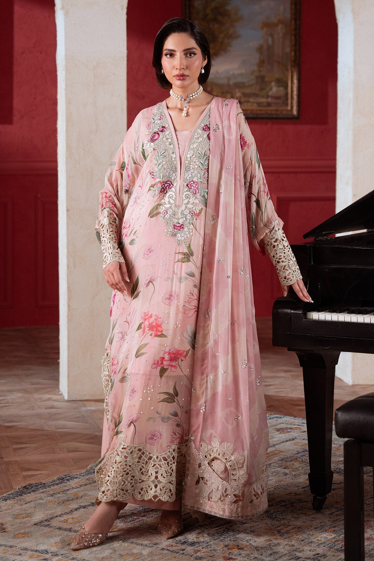 Nureh Amaya Formals | Embroidered Chiffon Dress 103