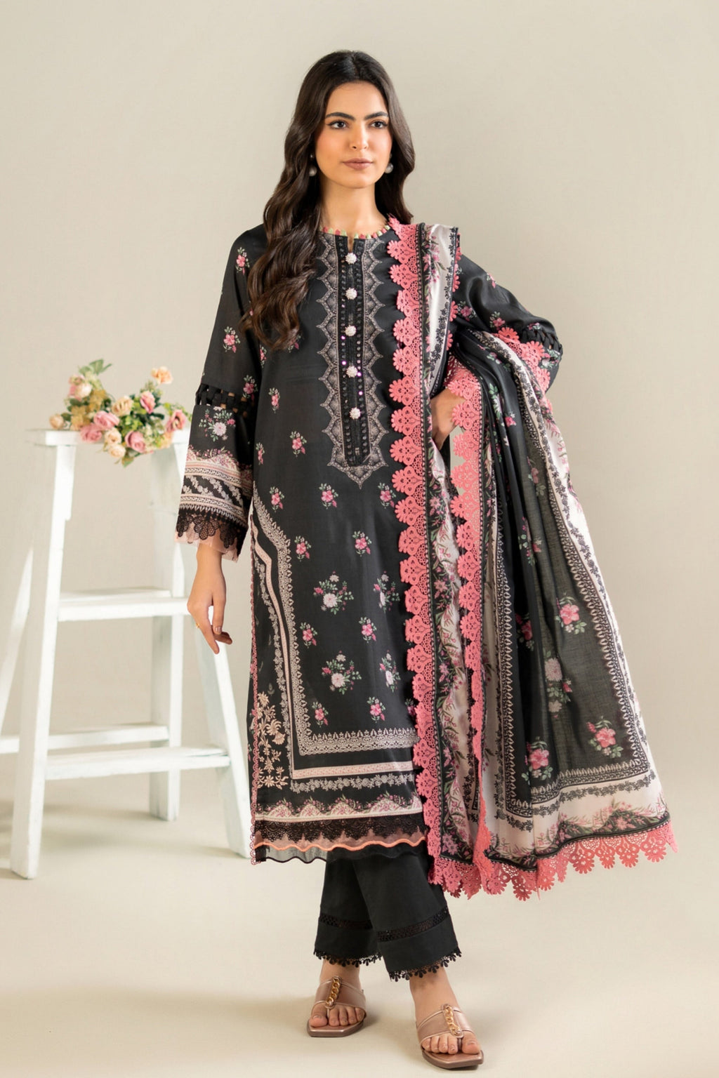 Spring Summer By Mausummery Pakistani suit front view M&M Couture USA