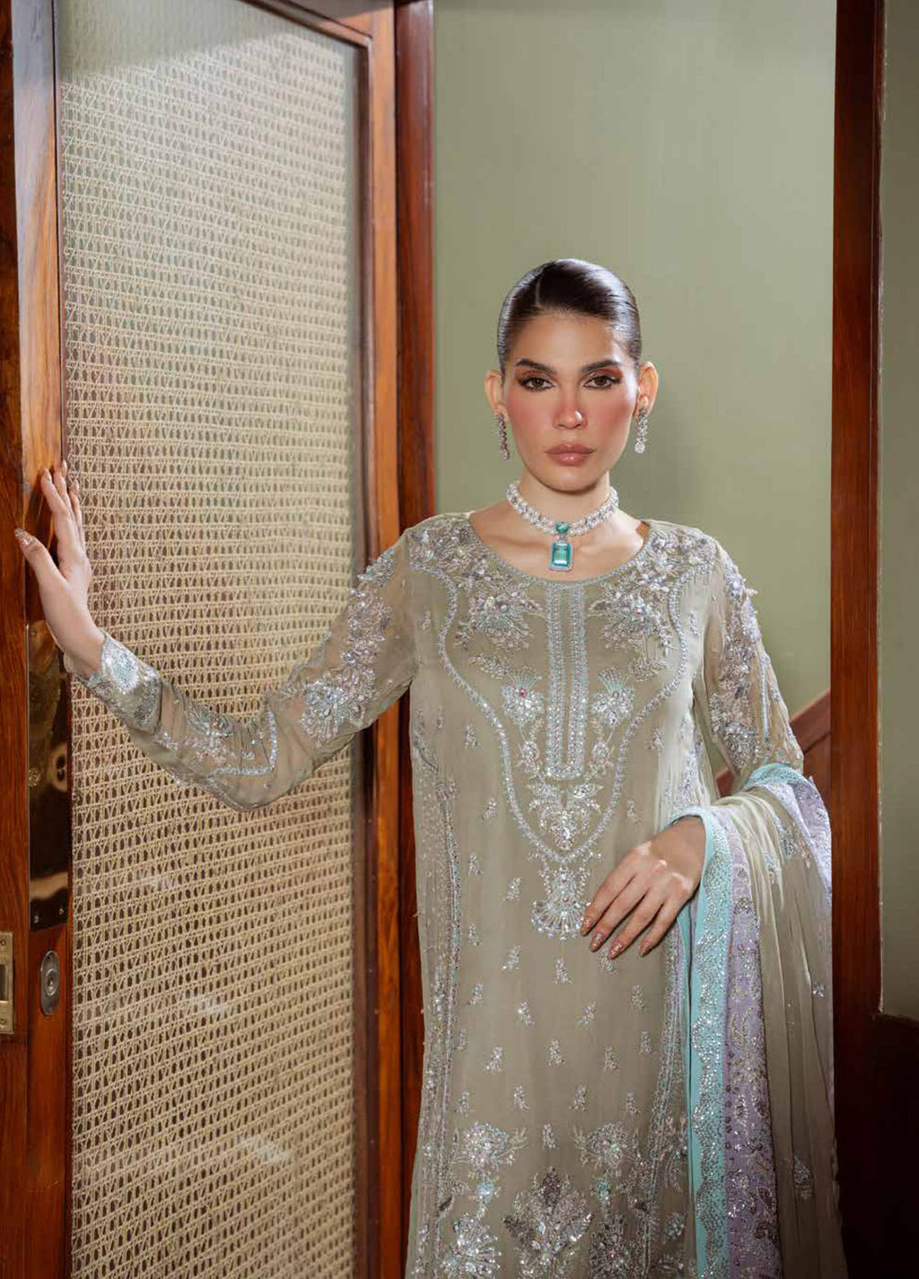 Elaya Luxury by Nureh Pakistani suit view 4 M&M Couture USA