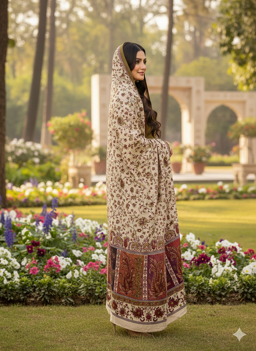 Marina with Marina Shawl By M&M Couture Pakistani suit detail view M&M Couture USA