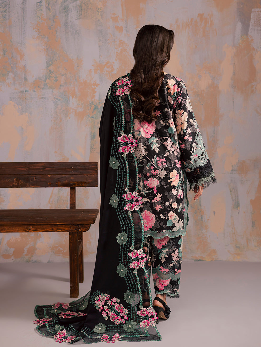 Flora Linen Shawl  By Jade | 106