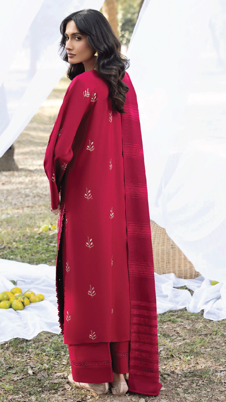 Winter Sunshine By Sanam Saeed Pakistani suit detail view M&M Couture USA