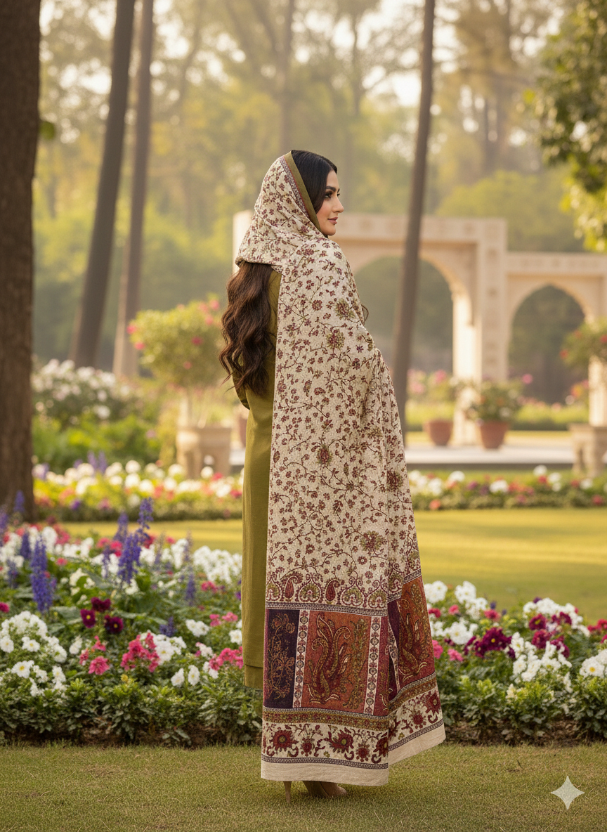 Marina with Marina Shawl By M&M Couture Pakistani suit dupatta view M&M Couture USA